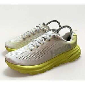 Hoka One One Rincon 3 Men's White Yellow Mesh Running Shoes Lace Up Size 8.5B
